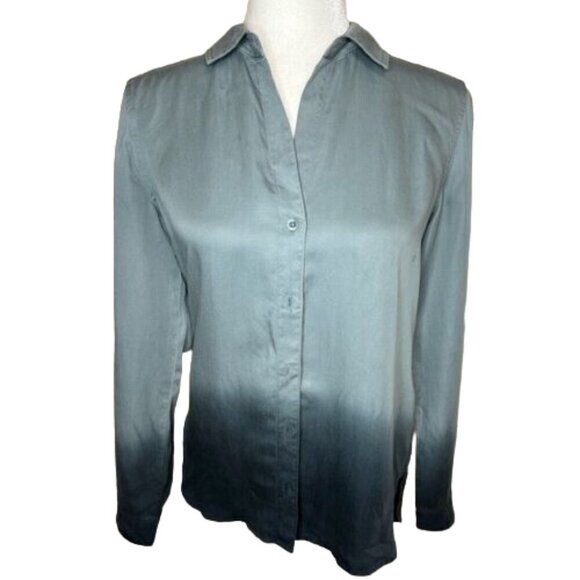 NWOT Anthropologie Cloth & Stone Tayla Dip Dye Button Down Shirt Size XS - Picture 2 of 6